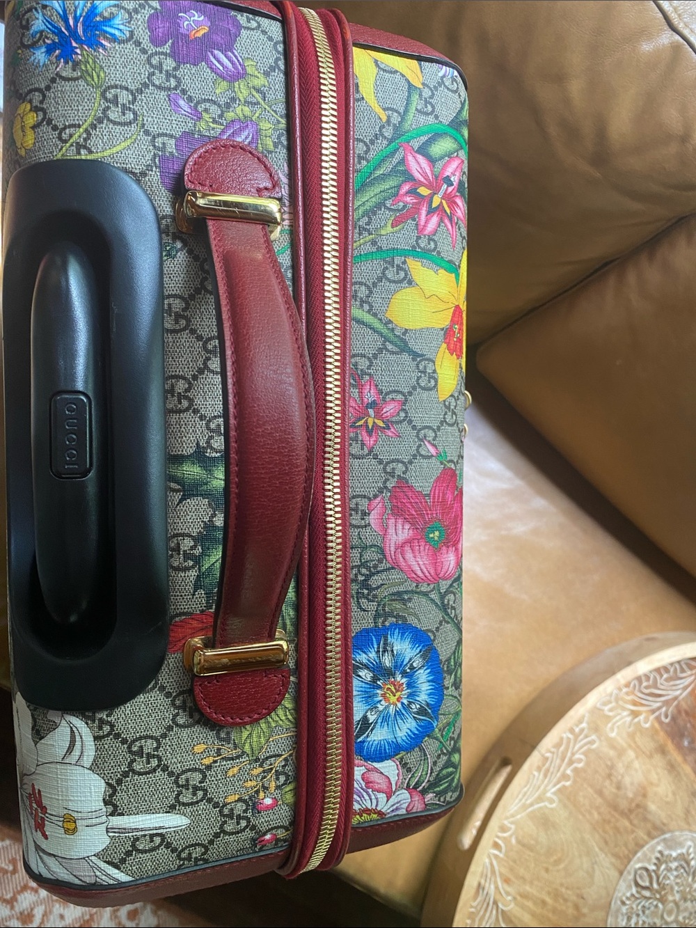 Gucci GG Supreme Flora Carry-On Trolley Suitcase Floral Beige Ebony Michele Era - Picture 8 of 16